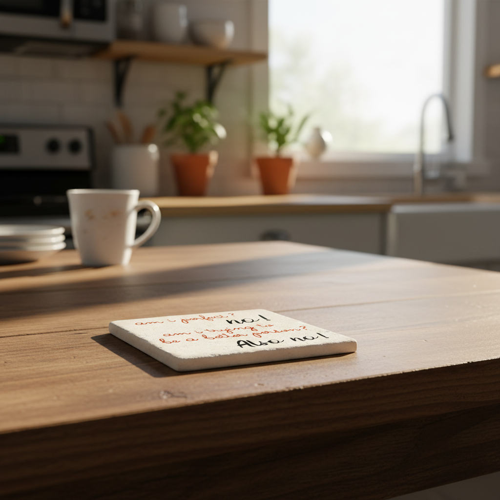 Ceramic Coaster - Am I Perfect, No | Funny Table Decor