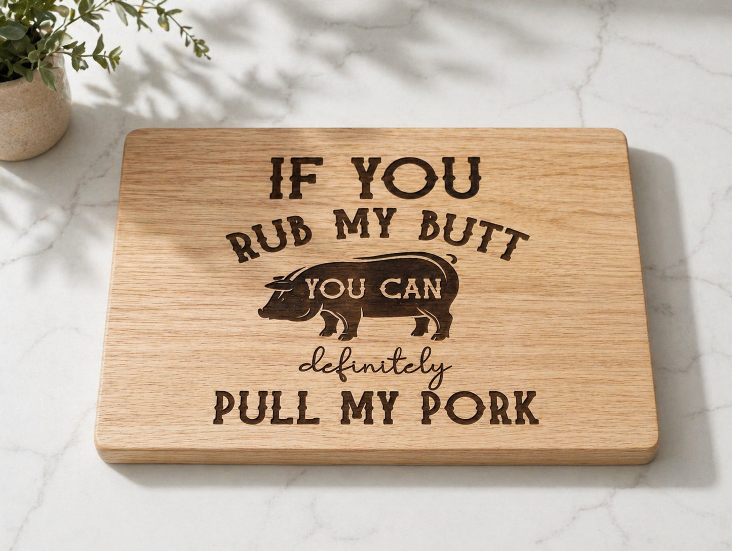Rubberwood Serving Board | 14in x 10in | Rub My Butt