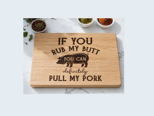 Rubberwood Serving Board | 14in x 10in | Rub My Butt